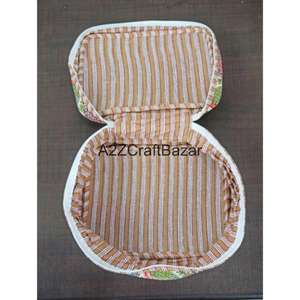 Nouvel Arrivage – Trousse de Toilette et de Maquillage en Coton Pur, Faite Main, Rayée, avec Fermeture Éclair, pour Voyage et Quiltage – Vente en Gros - Product Image 6