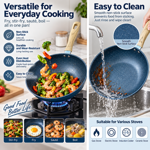 กระทะพรีเมียม 5 ลิตร อลูมิเนียมอัลลอยด์ เคลือบหินไมแฟน ป้องกันการติดกระทะ - Product Image 3