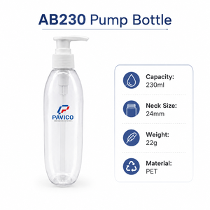 Botella de Plástico PET Transparente de 230 ml con Bomba para Champú, Gel de Ducha, Loción, Fabricante de Envases Cosméticos en Vietnam - Product Image 6