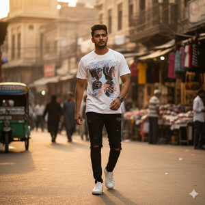 Camiseta Personalizada al por Mayor para Hombre, de Algodón Lavado con Ácido, Corte Holgado, Impresión DTG, Cuello Redondo, Manga Regular - Product Image 5