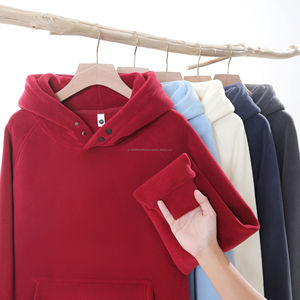 Sudadera con capucha Unisex de felpa pesada de 600g, suéter cálido de lana de doble cara, Sudadera con capucha Polar de Color sólido para hombre - Product Image 1