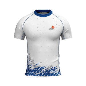 Maillot de sport personnalisé respirant, antibactérien, coupe classique, col rond, séchage rapide, manches courtes, 100 % polyester - Product Image 4