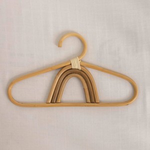 Rattan kids clothes <b>hanger</b> great quality natural wooden cane <b>hangers</b> manufacturer direct cost - Product Image 6