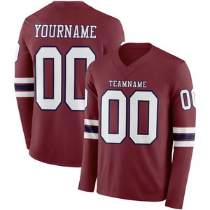 เสื้อฟุตบอลอเมริกันชายแบบสั่งทำพิเศษ-ผ้าสแปนเด็กซ์/โพลีเอสเตอร์ พิมพ์ลายดิจิตอลแบบรีดร้อน ระบายอากาศ แห้งเร็ว แขนยาว - Product Image 2