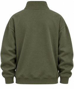 Sweat-shirt à demi-zip pour homme, en molleton, col montant, coupe classique, streetwear décontracté - Product Image 2
