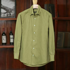 Chemise en lin 100% pour homme, chemise à manches longues - Product Image 3