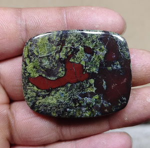 Piedra de Sangre de Dragón de Alta Calidad, Gema Suelta Tallada, Cabujón de Cristal Rojo y Verde, Decoración Curativa, Regalo - Product Image 3