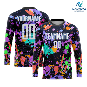 Maillot de football personnalisé blanc et bleu clair avec graffitis, uniforme d'équipe de football par sublimation, vêtements de sport - Product Image 2