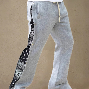 กางเกงวอร์มสีเทาแบบกำหนดเองสำหรับผู้ชาย กางเกงขายาวทรงหลวมแบบมีกระดุมด้านข้าง สไตล์สตรีทแวร์ กางเกงจ็อกเกอร์ลำลอง กางเกงกีฬา รับผลิตแบบ OEM ODM - Product Image 1