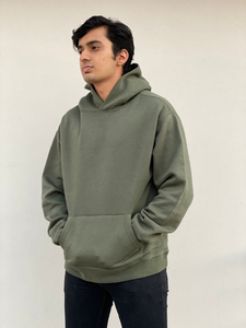 Sweat à capuche zippé intégral pour homme, vert foncé, 360 g/m², en molleton 100 % coton, écologique, coupe classique, avec cordon de serrage, idéal pour l'hiver, personnalisable - Product Image 2