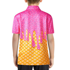 เสื้อโปโลกอล์ฟสำหรับเด็ก ผลิตจากผ้าเนื้อนุ่ม ระบายความร้อนได้ดี ออกแบบมาเพื่อการเคลื่อนไหวที่สบายขณะใช้งานกลางแจ้ง สำหรับเสื้อผ้าเด็ก - Product Image 3