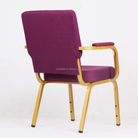 Chaises d'église empilables modernes avec accoudoirs et poignée, en métal et fer, pour hôtels et hôpitaux, mobilier commercial