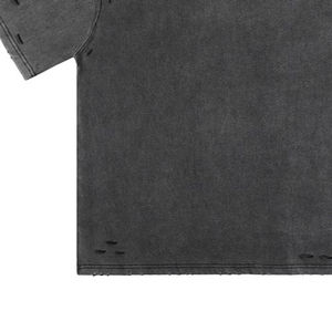 เสื้อยืดสตรีทแวร์ผู้ชายแบบดิสเทรส ปรับแต่งได้ 100% ผ้าฝ้าย น้ำหนักเบา แห้งเร็ว พร้อมโลโก้แบบกำหนดเอง - Product Image 2