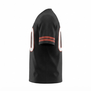 Maillot de football américain noir pour hommes, col en V, manches courtes - Product Image 6