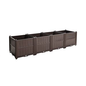 Kit de Jardinera Rectangular de Plástico para Interiores/Exteriores, Macetas y Jardineras Marrones para Vegetales Frescos, Hierbas, Suculentas y Flores - Product Image 4