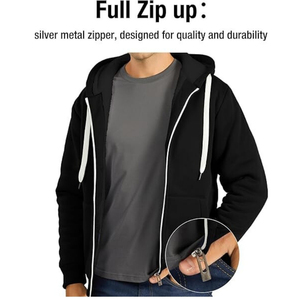 Hoodie court pour homme, échantillon gratuit, en molleton bouclette épais, coupe oversize, imprimé sérigraphié sur l'épaule, style streetwear - Product Image 4