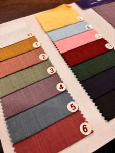 Tela de camisería transpirable de polialgodón y lino, 58 pulgadas de ancho, tacto suave, a precio asequible. - Product Image 2