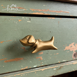 Poignée de meuble décorative en alliage de zinc en forme de T, finition dorée brossée, pour tiroir traditionnel, armoire, quincaillerie de mobilier - Product Image 1