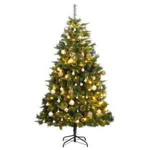 Sapin de Noël Artificiel Articulé avec 300 LED et Ensemble de Boules 240 cm pour une Décoration Festive - Product Image 1