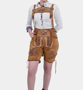 Traje Bávaro de Cuero para Mujer con Logotipo Personalizado – Auténtico Conjunto Alemán Trachten para el Oktoberfest - Product Image 1