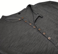 Men's Short Sleeve Henley T-Shirt Enzyme Wash Printed Graphic Breathable Jersey Knitted Cotton Regular Fit Casual V-neck Regular