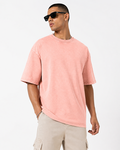 Camiseta de algodón 100% de 240 GSM de alta calidad, peso pesado, lavado efecto nieve, jersey grueso, del fabricante de Tiruppur, India - Product Image 1