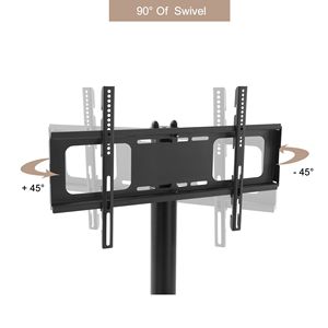 Support TV mobile réglable avec roulettes verrouillables, étagères en verre trempé, compatible avec les téléviseurs de 32 à 65 pouces - Product Image 4