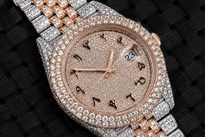 Reloj de Pulsera de Diamantes Moissanite en Oferta para Mujer, Elegante Reloj de Cuarzo con Estilo de Joyería para Uso Diario y Ocasiones Especiales - Product Image 5