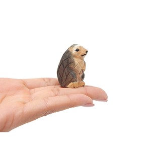 Acacia Wood <b>Hedgehog</b> Figurine Wholesale | Hand-Carved Sustainable <b>Wooden</b> Sculpture - Product Image 2