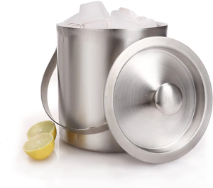 Cubo de hielo de acero inoxidable para champán con asa de doble cara, enfriador de vino, cubos de hielo de acero de diseño superior, precio asequible - Product Image 5