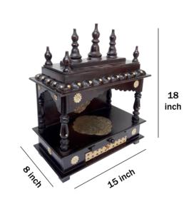 Templo Mandir de Madera Hecho a Mano en India, Decoración para el Hogar con Diseño Art Deco, para Colgar en la Pared, el Mejor Artículo para Pooja, para Regalo en el Hogar/Oficina - Product Image 2