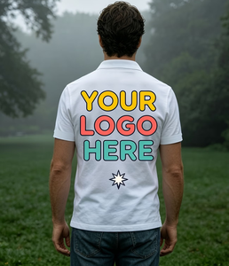 Custom Printed White Men's Cotton Polo Shirt Breathable Work Fashion Uniform Silk Screen Printed ODM Service Oeko-Tex Certified - Product Image 2