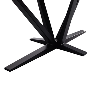 Mesa de Comedor Moderna para el Hogar, Cocina o Restaurante, con Cubierta de Madera de Acacia Sólida Natural Única con Borde Natural y Base de Metal Negro de Diseño Industrial - Product Image 5