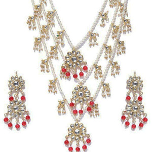 Indian Stylish Layered Pearl Rani Haar Long Kundan Necklace Zircon Alloy Jewellery Set Wedding Engagement Party Gift Hiphop Gold - Product Image 3