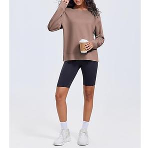 Wholesale Price Luxury Long Sleeve Round Neck Shoulder Slope Solid Comfortable Casual Women's Cotton Sweatshirt From Bangladesh - Product Image 3