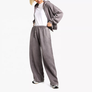 Vintage Set Customize Street Wear <b>Zip</b> Hoodie <b>Jogger</b> Sweatsuit Unisex Oversize Breathable Lightweight 100% Cotton Tracksuit - Product Image 4