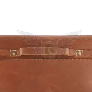 Sac à ordinateur portable décontracté en cuir véritable avec plusieurs poches pour fournitures de bureau, design durable à porter à l'épaule - Product Image 2