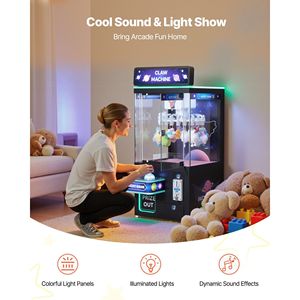 Máquina de Grúa de Garra de Tamaño Mediano, Juego de Arcade con Sonido y Luz Ajustables, Dificultad Precisa, Dispensador de Premios y Dulces, Negro y Morado - Product Image 3