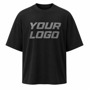Camiseta Negra Extra Grande para Hombre con Logotipo Personalizado en la Parte Delantera, Cuello Redondo, Manga Corta, Estilo Casual, 100% Algodón Transpirable - Product Image 4