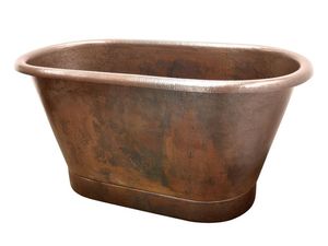 Bañera Ovalada de Cobre Independiente sin Tapa, Bañera de Metal de Lujo para Adultos, Duradera - Product Image 2