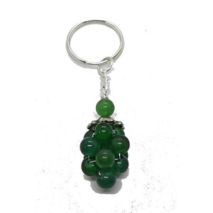 High Quality Crystal Keychain Stone Green jade grapes <b>key</b> Chine natural Stone bead Healing <b>Key</b> Holder Gift for Women <b>Key</b> Chains - Product Image 3