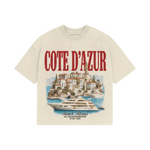 Camiseta Oversize 240 GSM de Algodón Premium Suave Color Crema con Estampado Gráfico DTG, Logotipo Personalizado, Camiseta 100% Algodón para Hombre, Corte Holgado - Product Image 5