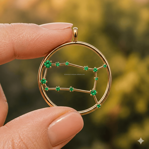 Pendentifs et breloques raffinés Énergie sociale Gemini, Symbole des jumeaux célestes, Breloque du zodiaque en diamant de laboratoire, Bijoux du horoscope de juin, Bestseller - Product Image 3