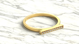 Bague de luxe en or 18 carats avec diamant rond, bague minimaliste, bague de promesse, bijoux à porter au quotidien, bijoux fins pour femmes - Product Image 3