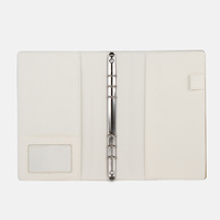 Libreta de Negocios de Lujo Multifuncional con Bolsillo Interior, de Cuero PU, con Diseño Simple de Patrón Cruzado y Hojas Sueltas