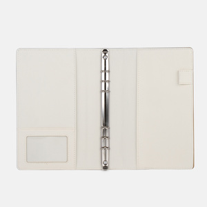 Luxury Multi-Functional Inner Pocket Pu Leather Simple Cross-Patterned Loose-Leaf Business Log <b>Notebook</b> - Product Image 6