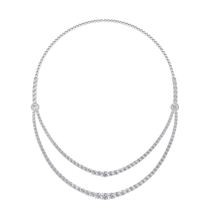 Luxury Elise Statement <b>Necklace</b> for <b>Women</b> Lab Grown Diamond <b>Sterling</b> <b>Silver</b> 9KT,10KT, 14KT,18KT Premium Wedding Anniversary Gift - Product Image 2