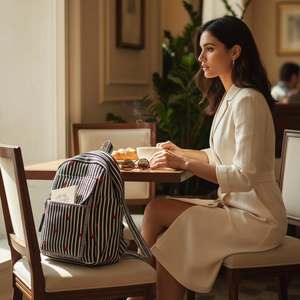 Sac à dos fourre-tout matelassé en coton fait main tendance pour filles, idéal pour les voyages et les pique-niques, sac portable de haute qualité imprimé au bloc, le meilleur choix - Product Image 5