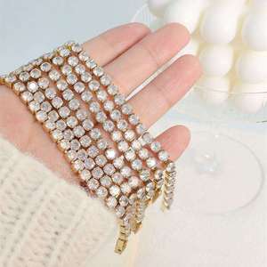 Pulsera de tenis de joyería fina de estilo popular, con corte brillante redondo, de moda, con elementos de oro de 18K, engaste de canal, unisex - Product Image 4