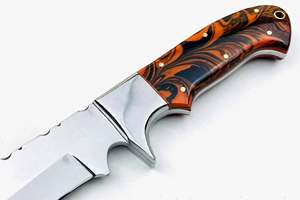 Herramienta Artesanal Multiusos de Acero al Carbono Forjado a Mano con Mango de Resina de Mármol Naranja y Subhilt - Product Image 6